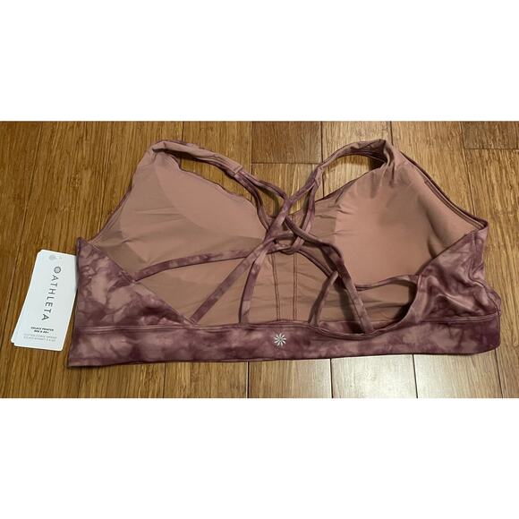 NWT Athleta Solace Printed Sports Bra Riptide‎ Palermo Strappy Wireless 3X - Picture 5 of 6